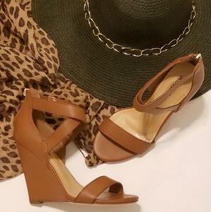 NEW Cognac Color Wedge Shoes